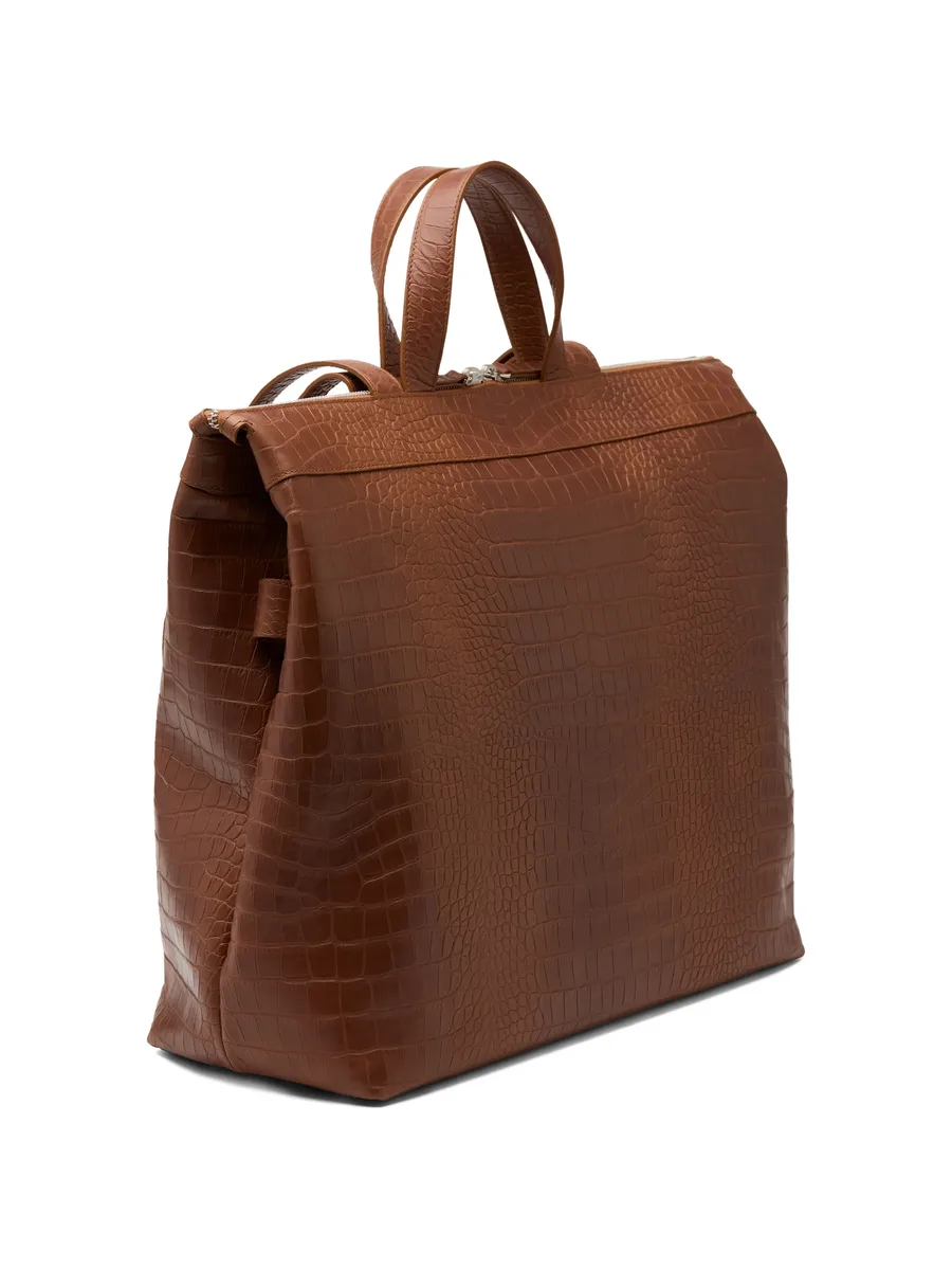 Borso croc-embossed tote bag 5
