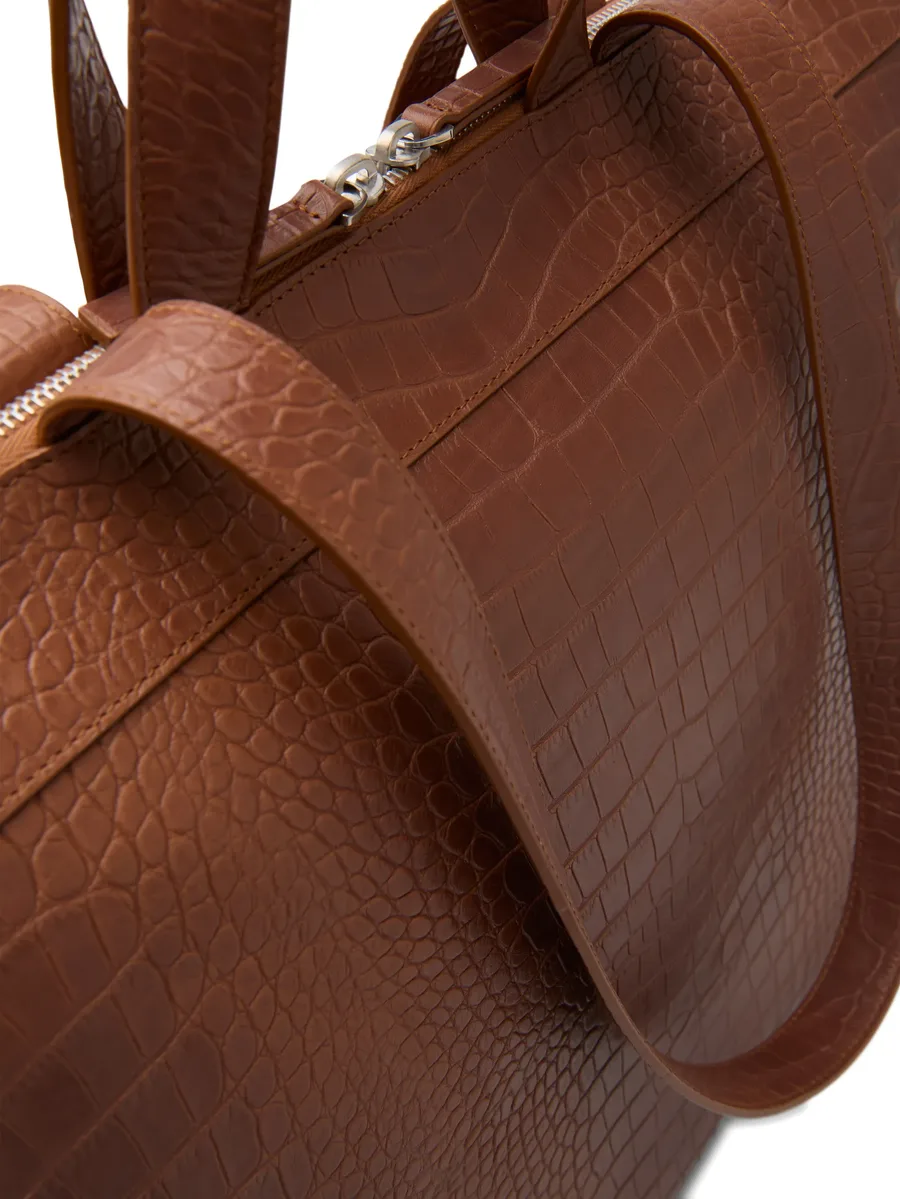 Borso croc-embossed tote bag 7