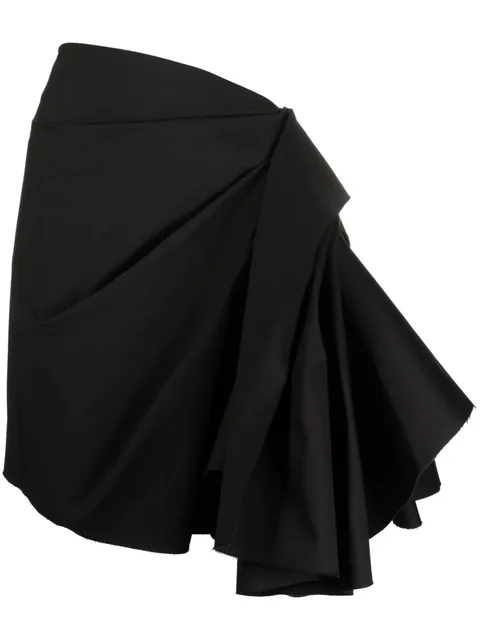 draped cotton mini skirt