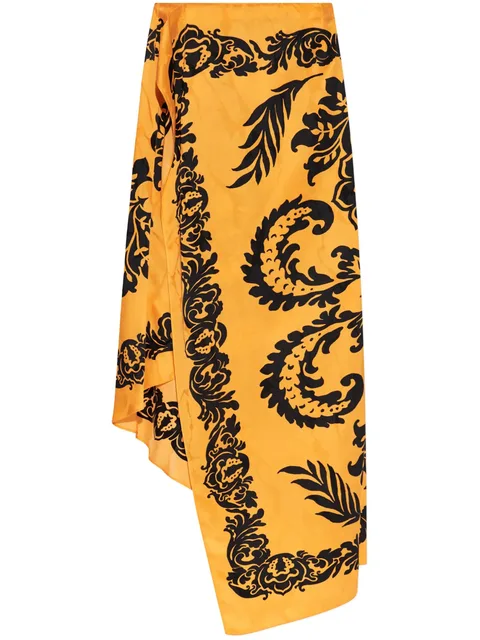 floral-print asymmetric skirt