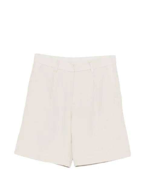 braided-belt pleated shorts