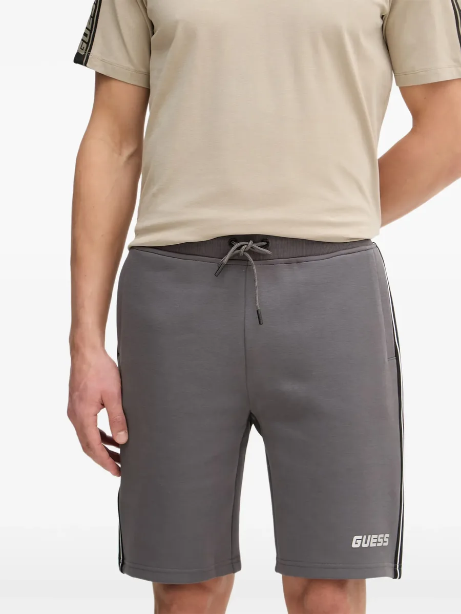 logo-detail striped cotton shorts 2