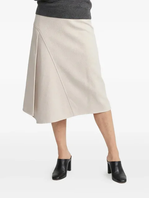 panelled asymmetric skirt