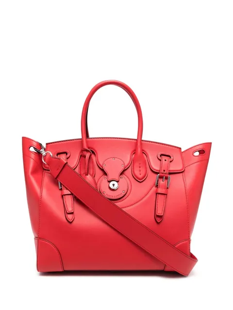 buckle-fastening panelled tote bag