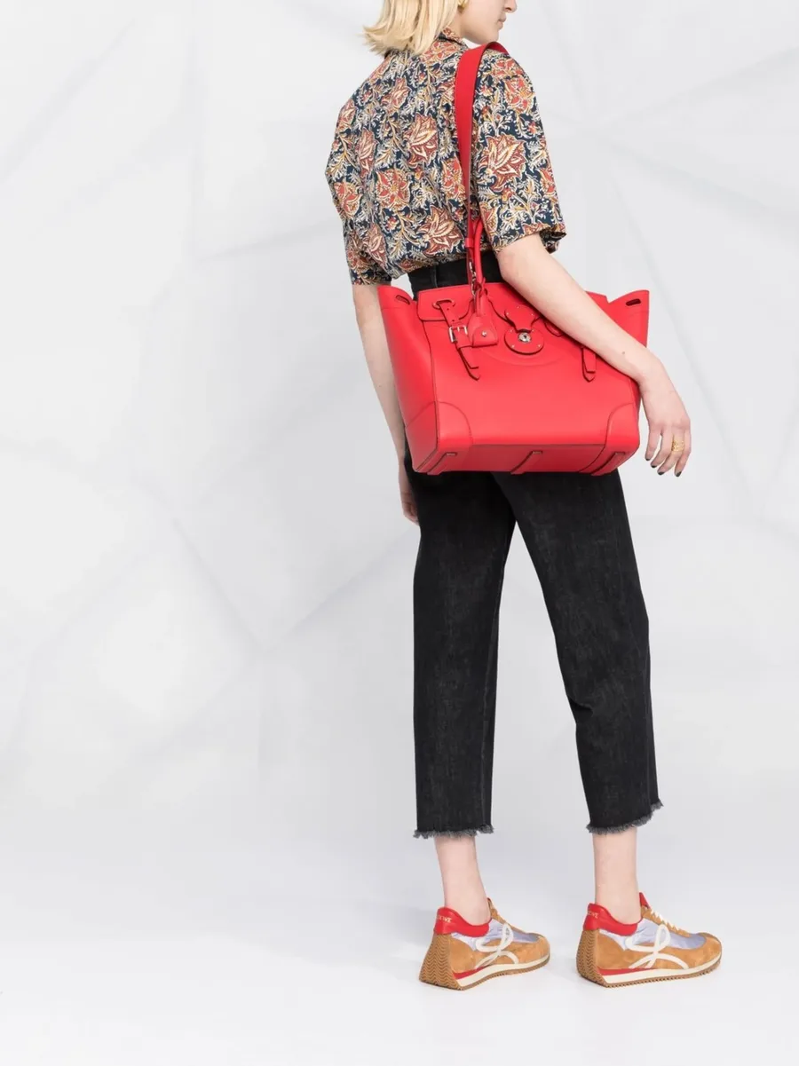 buckle-fastening panelled tote bag 4