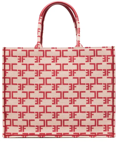 large monogram-jacquard tote bag