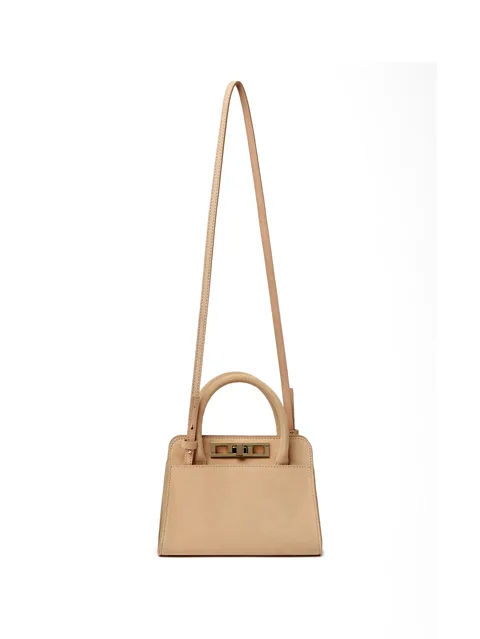 turn-lock suede tote bag
