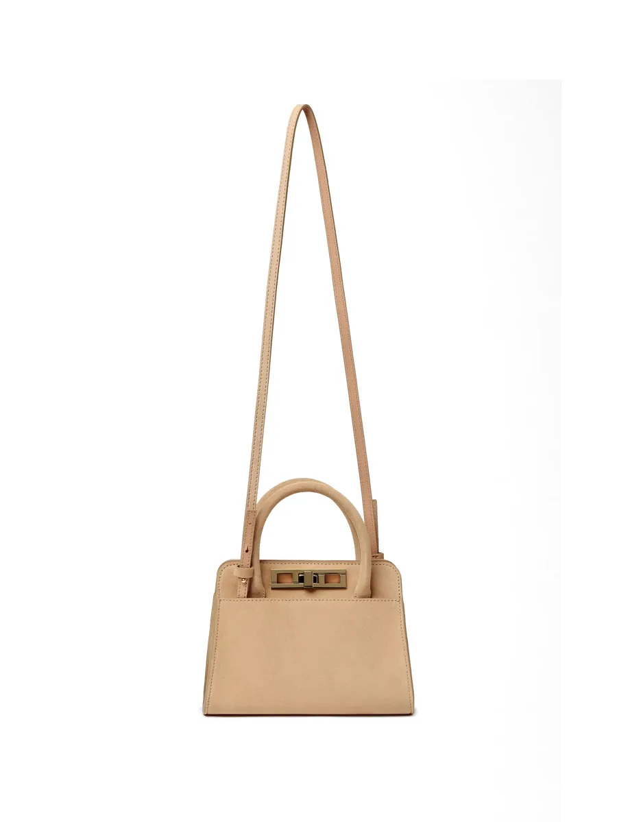 turn-lock suede tote bag 2