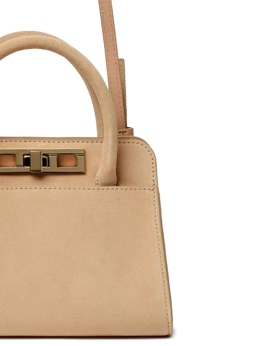 turn-lock suede tote bag 10