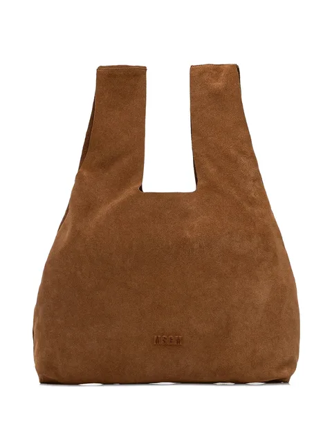 suede embossed tote bag