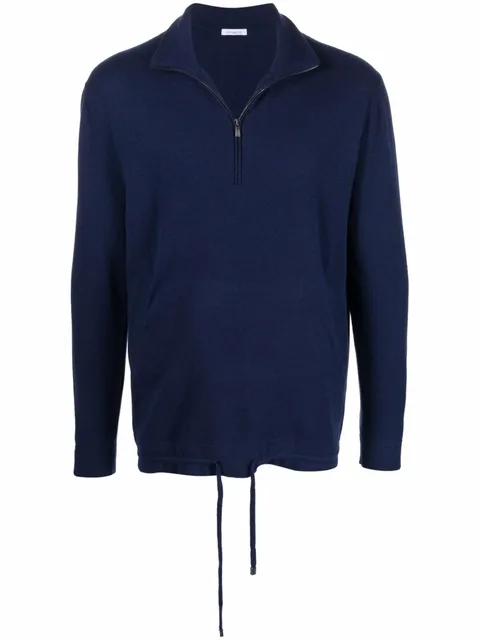 zip-placket pullover