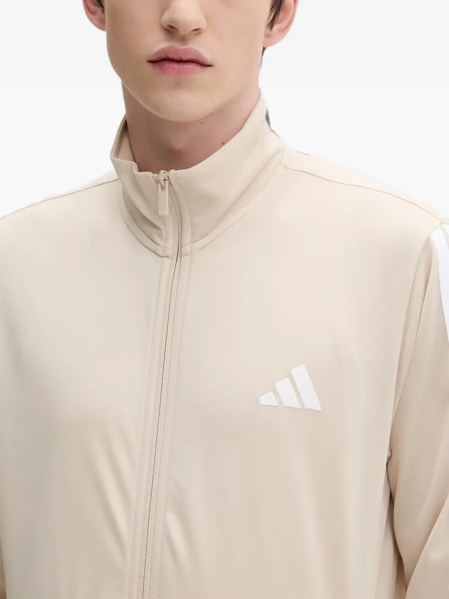 side-stripe zip-up sweater 8