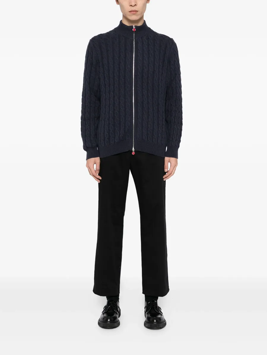 cable-knit zip-up cardigan 4