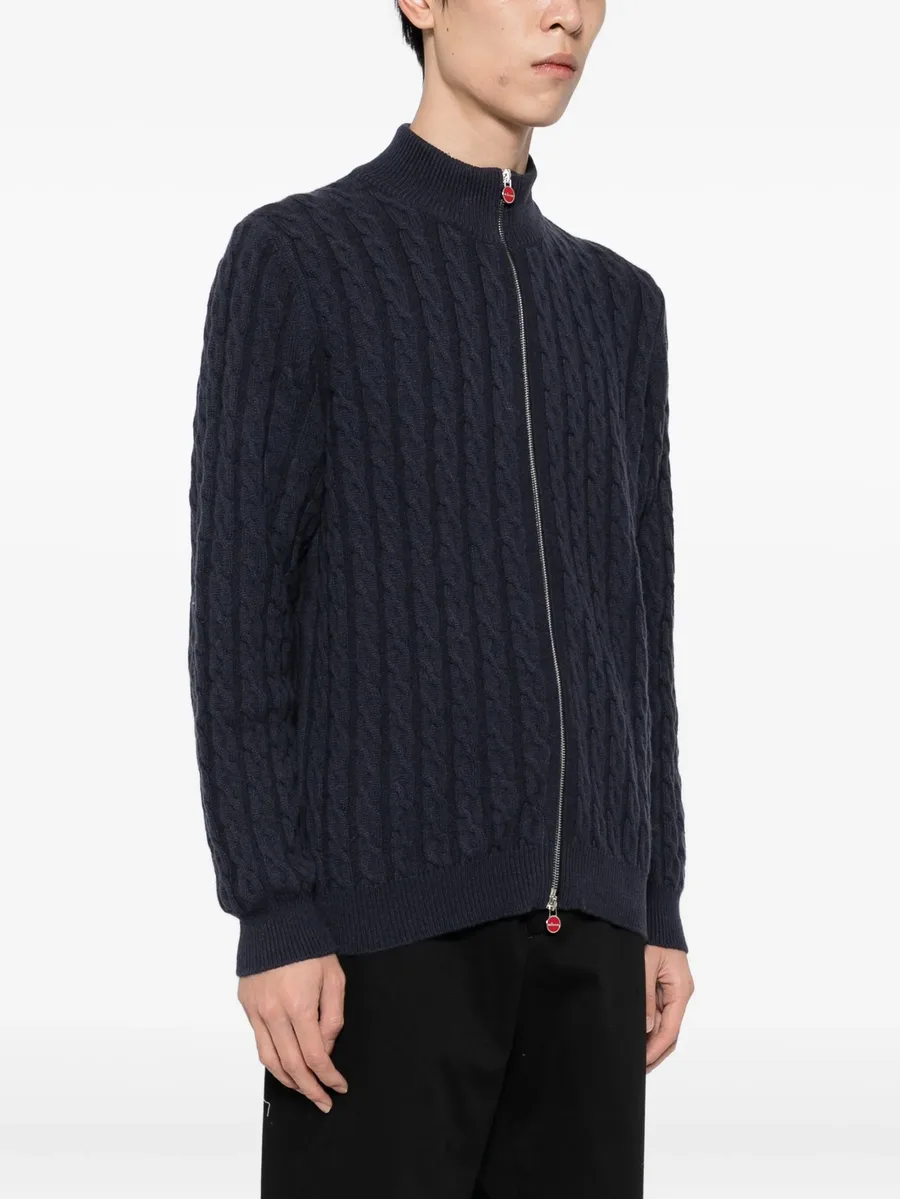 cable-knit zip-up cardigan 6