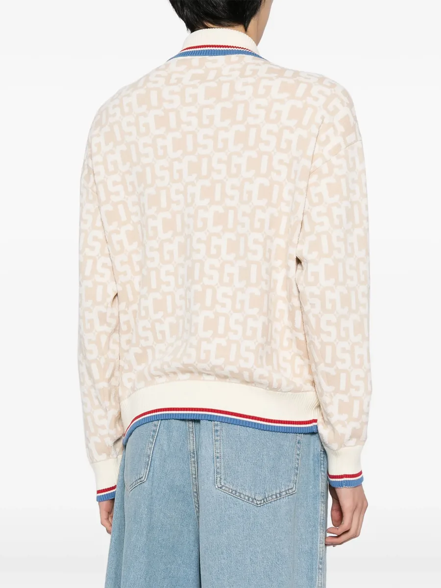 logo intarsia-knit zip-up cardigan 8
