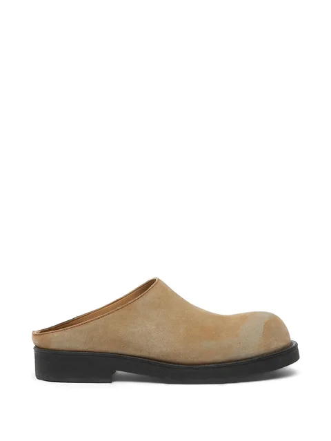 Biker washed suede mules