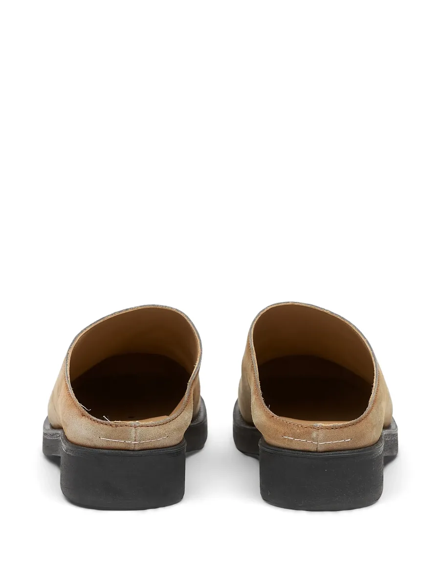 Biker washed suede mules 6