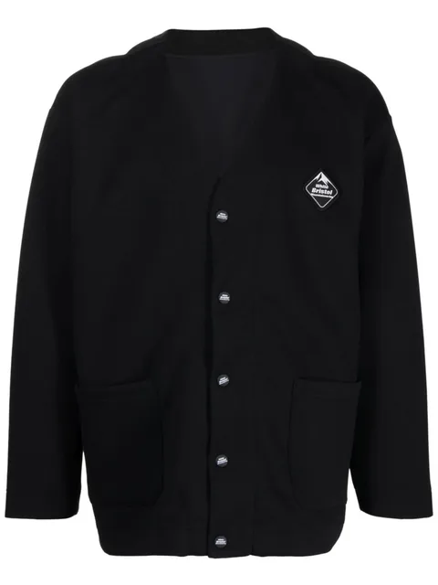 logo-patch cardigan
