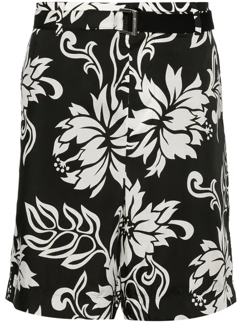 floral-print poplin shorts