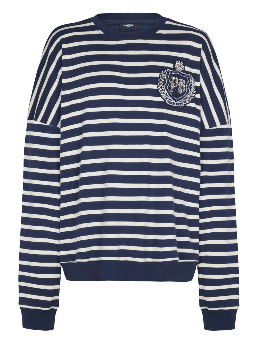 emblem striped sweatshirt 2