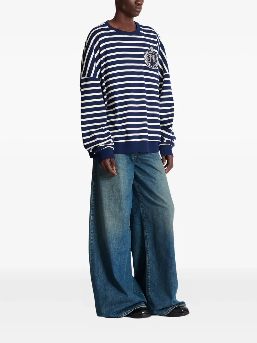 emblem striped sweatshirt 5