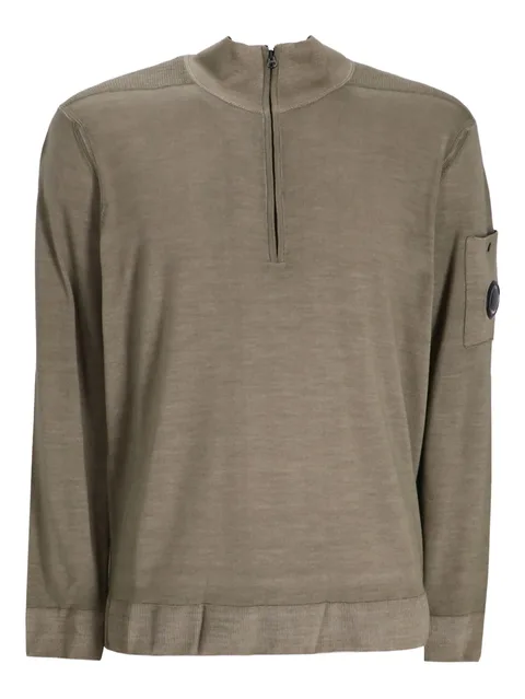 half-zip lens-pocket sweater