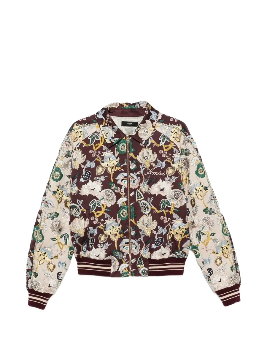 floral-embroidered bomber jacket 2