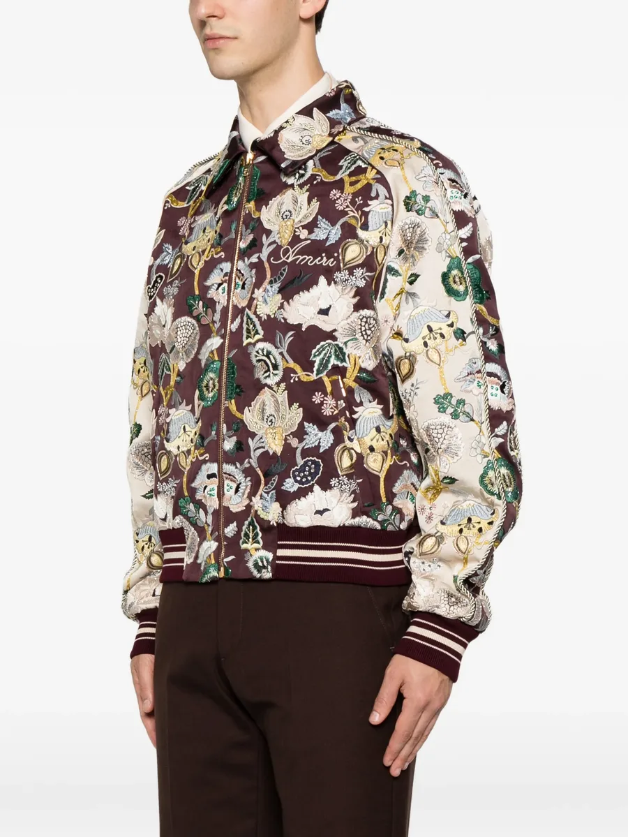 floral-embroidered bomber jacket 6