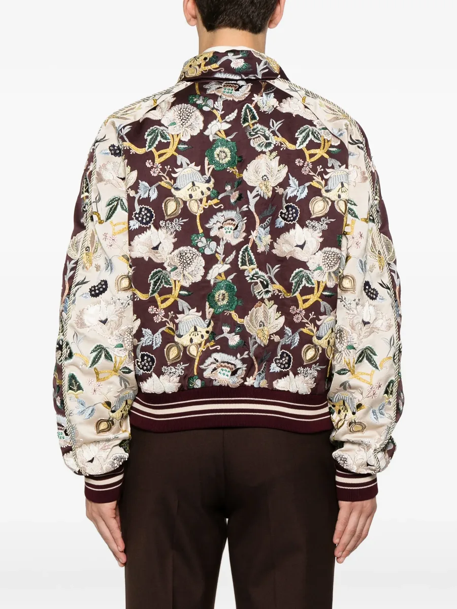 floral-embroidered bomber jacket 8