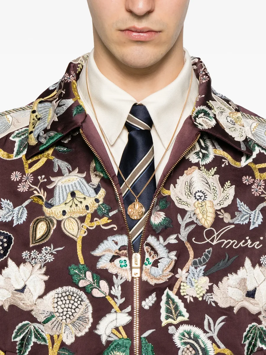 floral-embroidered bomber jacket 9