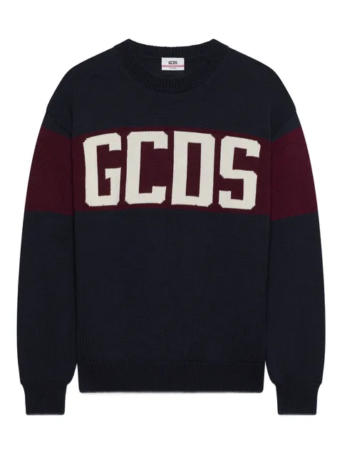 striped logo-detail sweater
