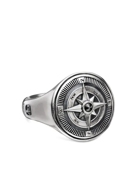 серебряный перстень Maritime Compass с бриллиантами