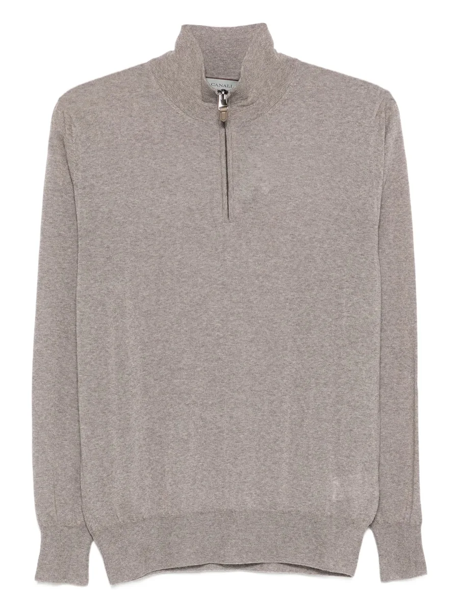 high-neck zip-up sweater 1