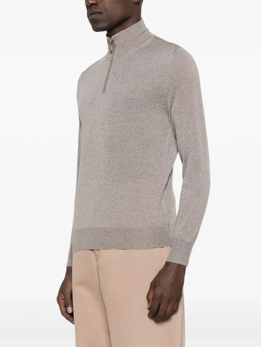 high-neck zip-up sweater 5