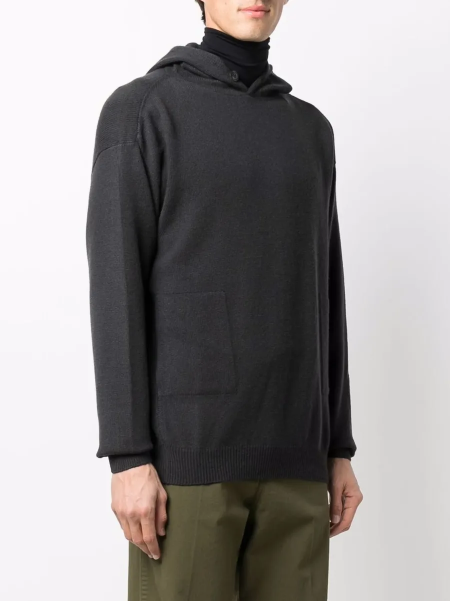 ribbed-knit hooded sweatshirt 6