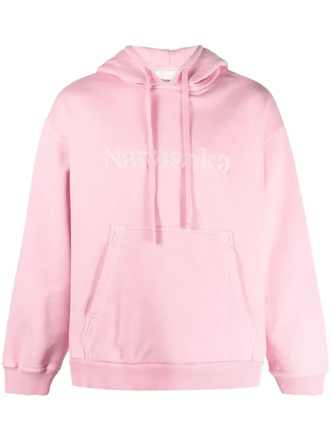logo-embroidered cotton hoodie
