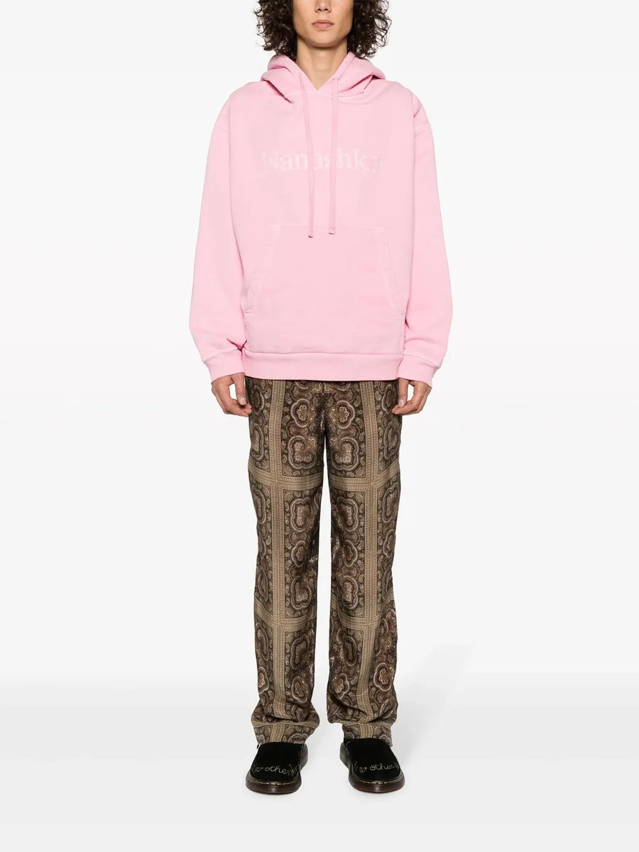 logo-embroidered cotton hoodie 3