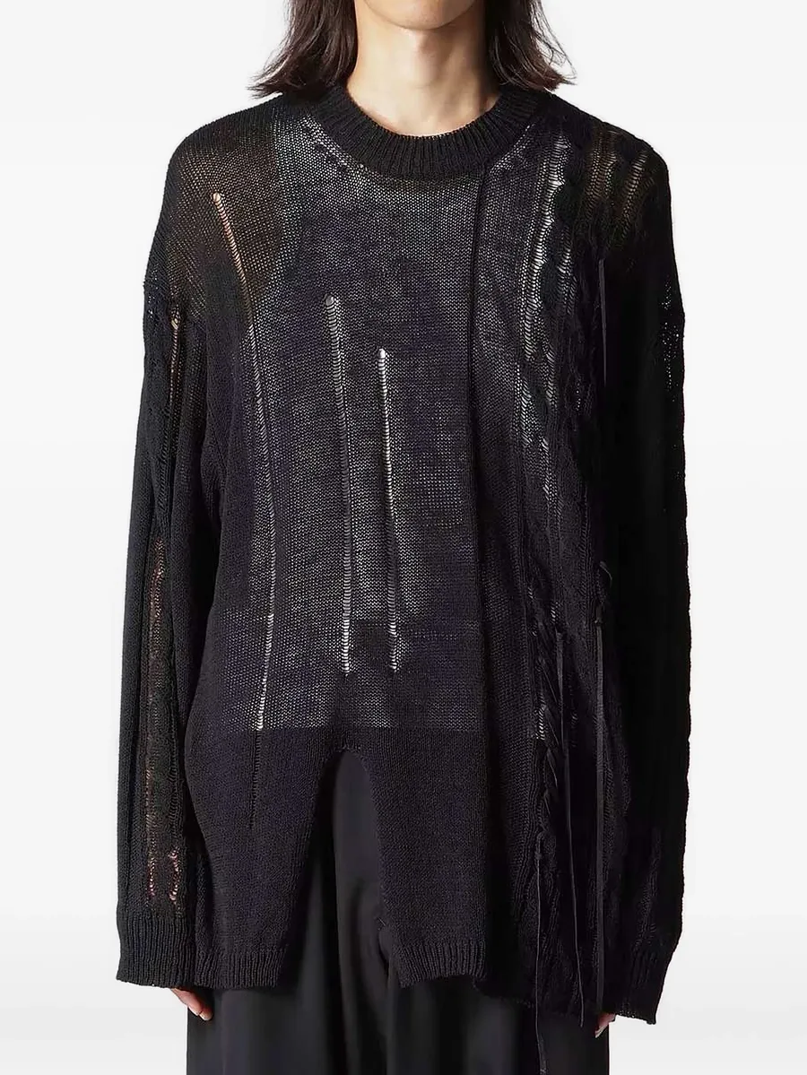 distressed crew-neck sweater 4