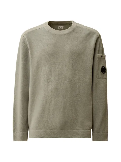 patch-pocket crew-neck sweater