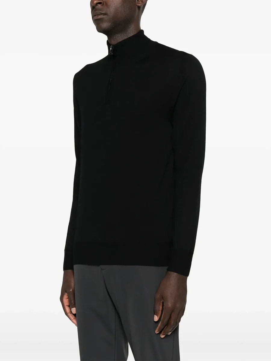 high-neck zip-front sweater 5