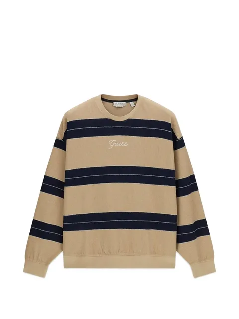 striped embroidered-logo sweatshirt