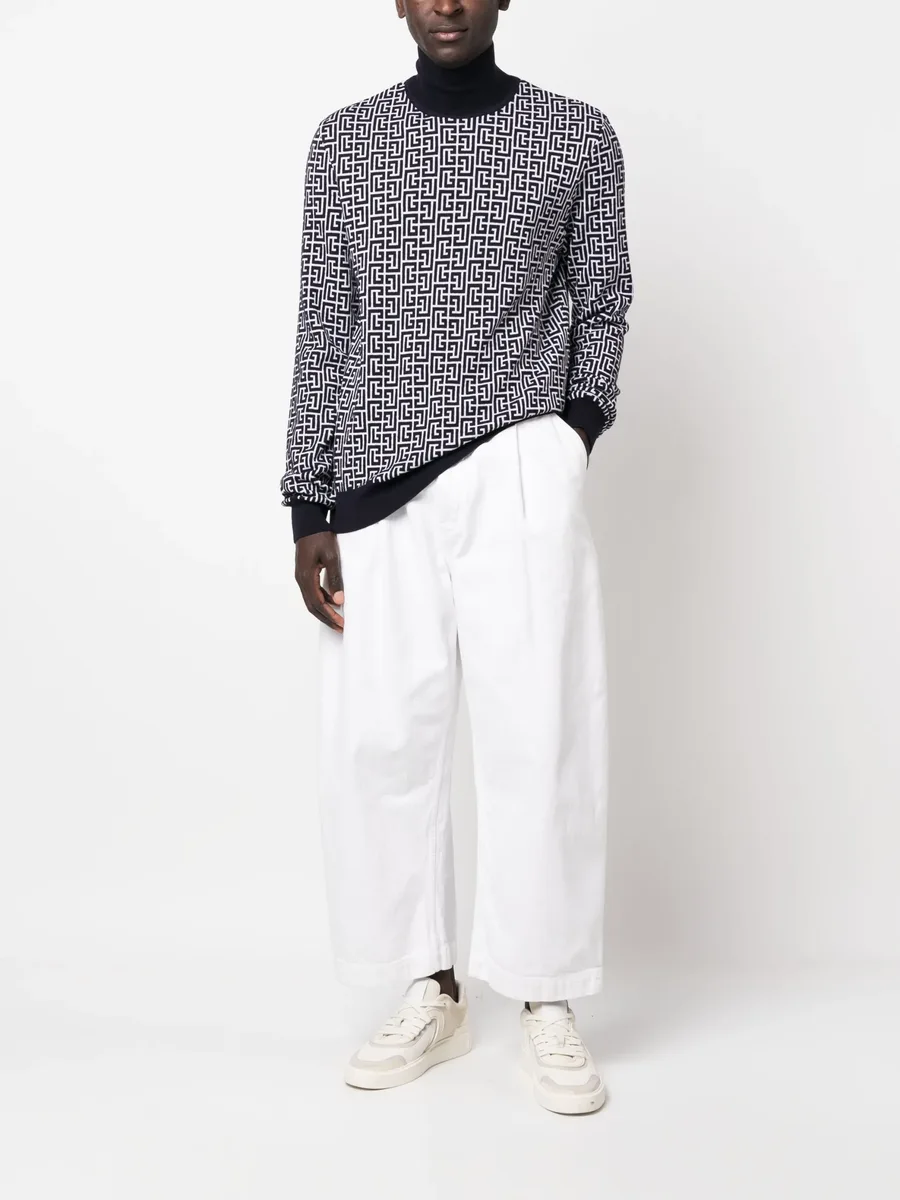 monogram-intarsia roll-neck jumper 3