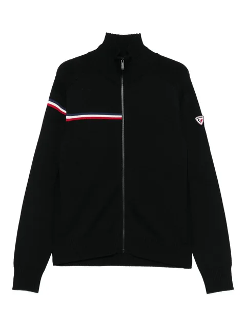 Odysseus stripe-detail zip-front sweater