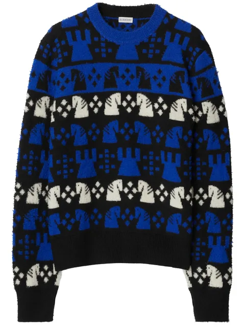 Chess intarsia wool-blend jumper