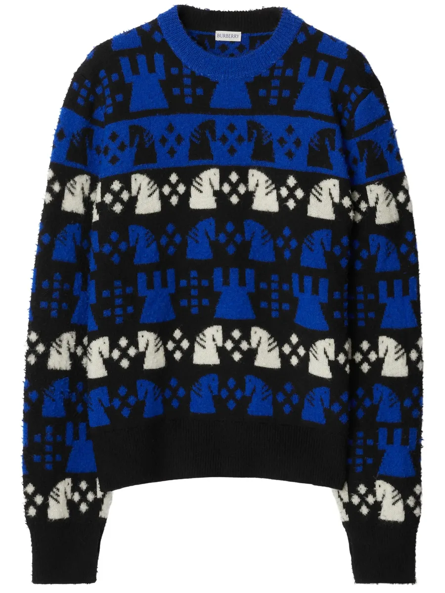 Chess intarsia wool-blend jumper 2