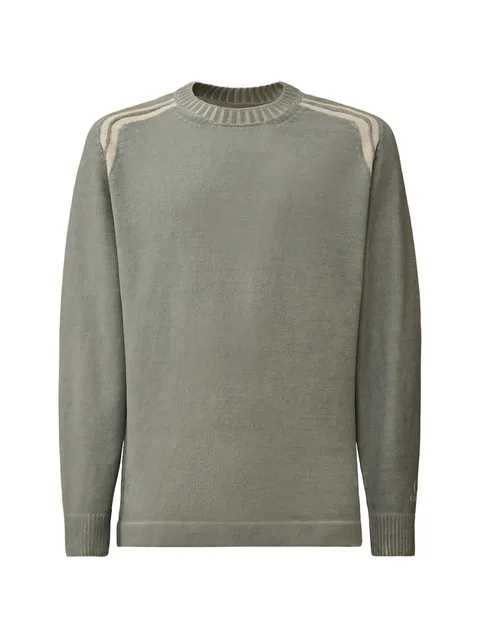 stripe-detail crew-neck sweater