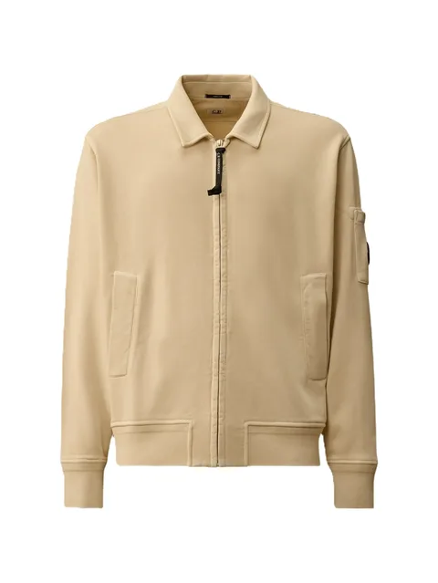 Lens-detail zip-up sweatshirt
