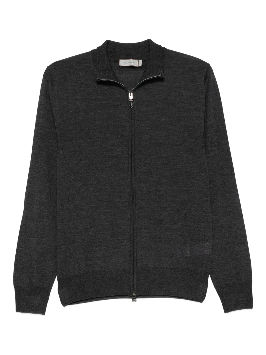 zip-front wool cardigan 1