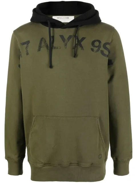 logo-print cotton hoodie