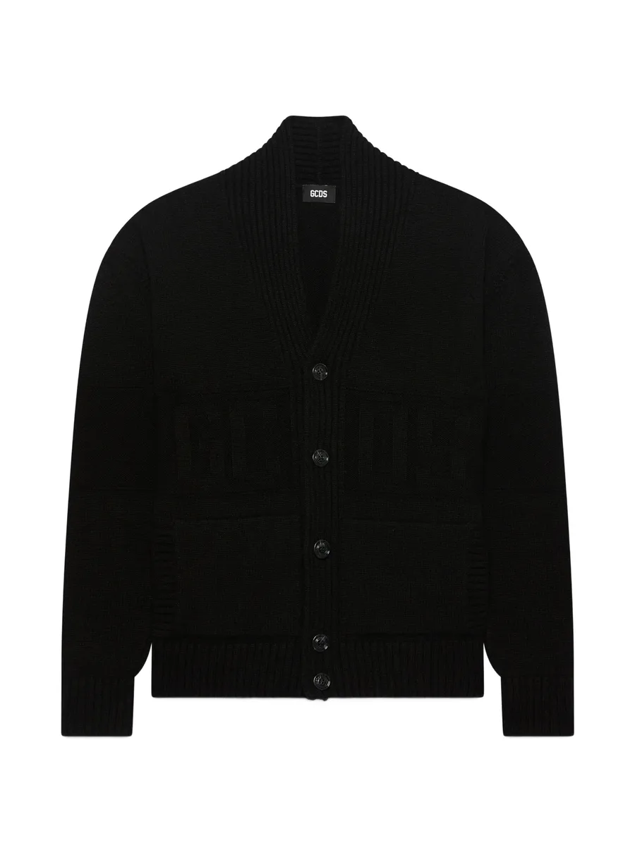 shawl-collar buttoned cardigan 2